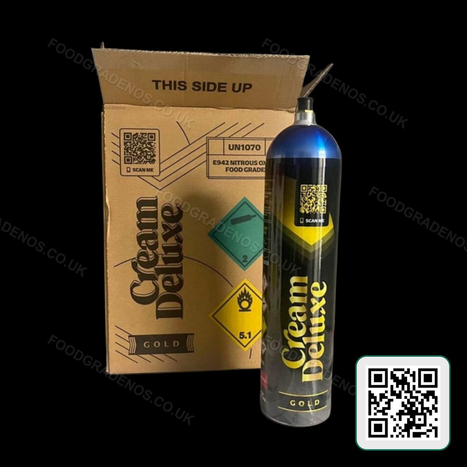 Cream Deluxe Gold 640g Food-Grade Cylinder - Image 2