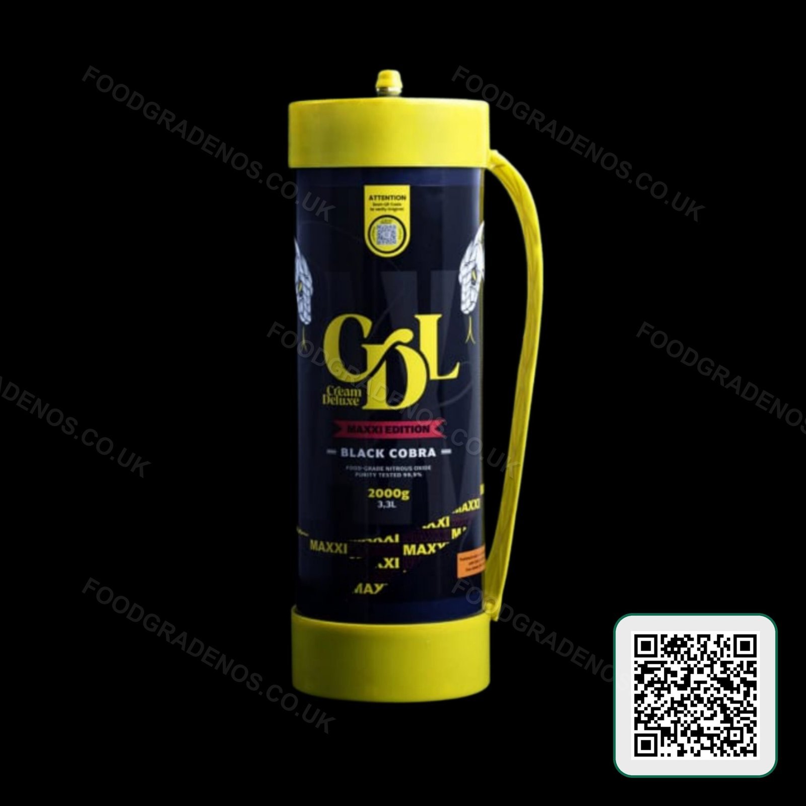 Cream Deluxe Black Cobra Maxxi 2kg Food-Grade Tank